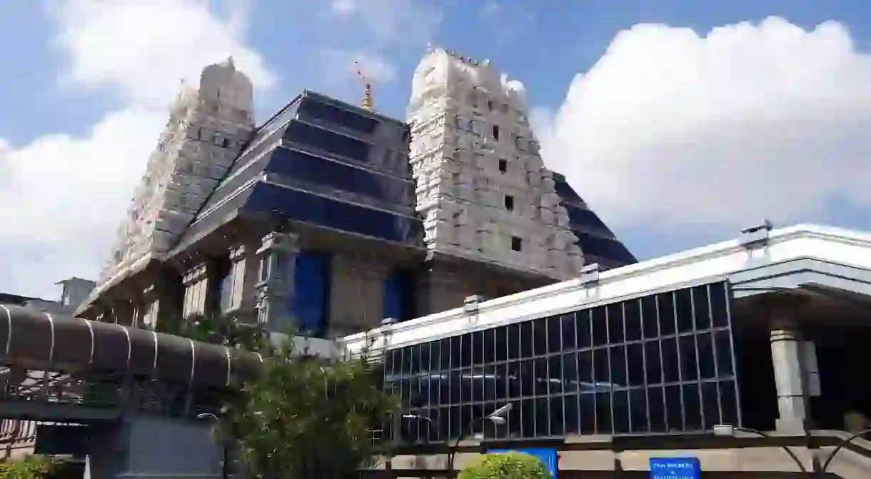 The ISKCON temple in Bangalore is a popular tourist attraction