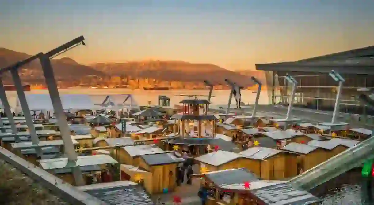 Vancouver Christmas Market Sunset