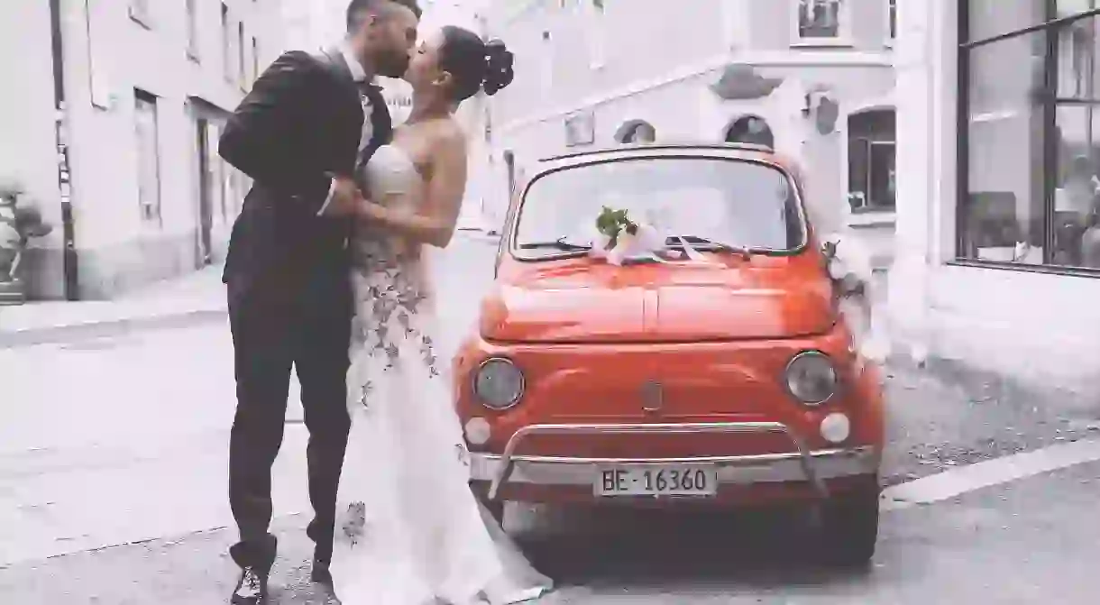 An Italian bride and groom