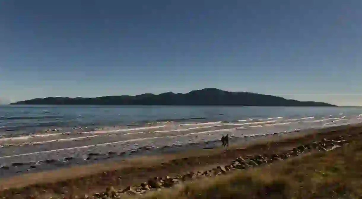 View of Kapiti Island from Raumati South on the Kapiti Coast