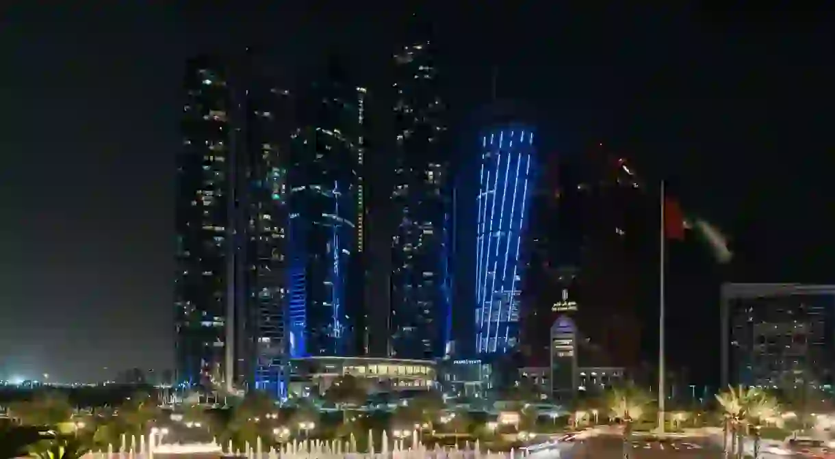 The iconic skyline of Abu Dhabi