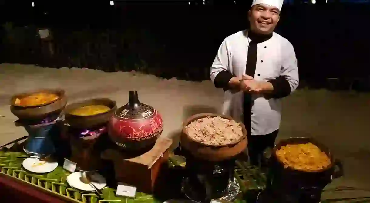 Food table in Zanzibar