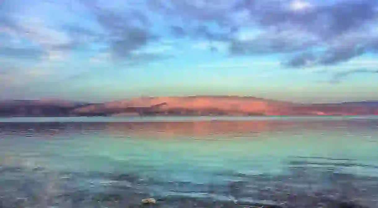 The Dead Sea at sunset, Israel