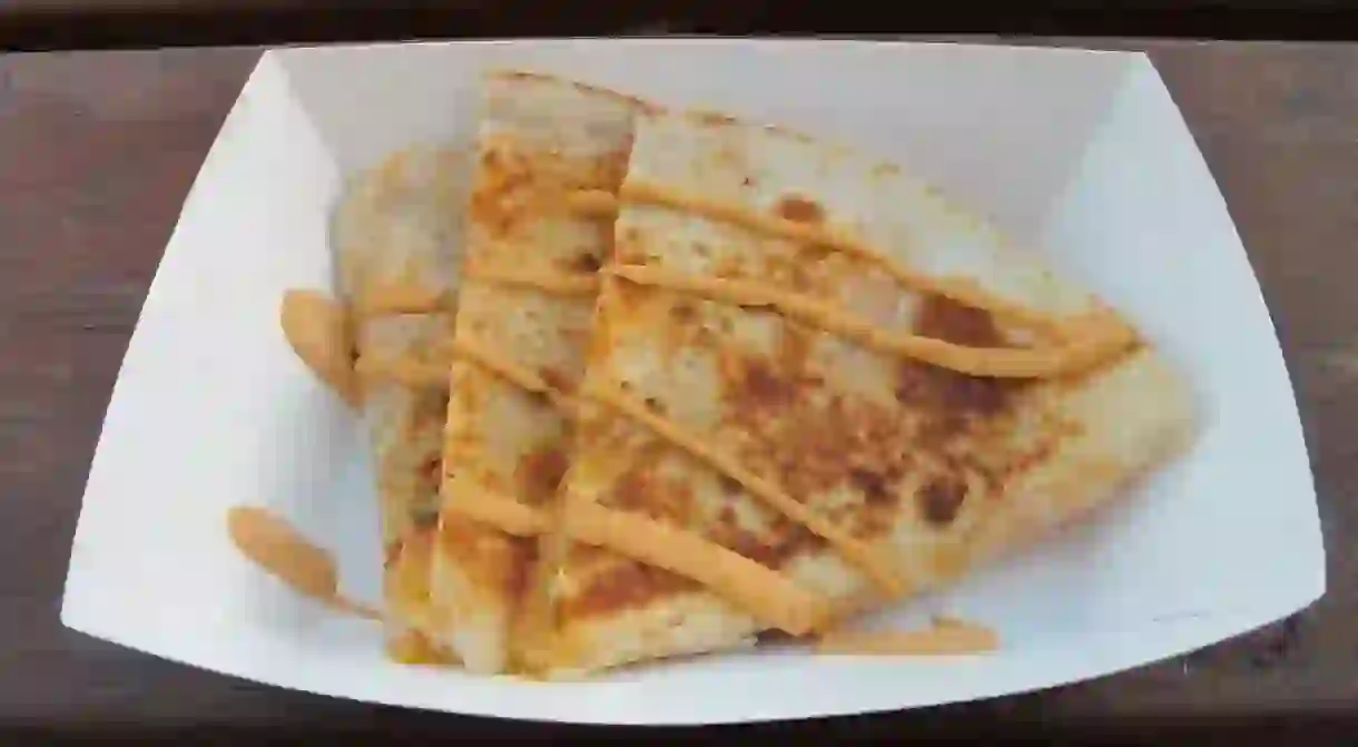 Kimchi Quesadilla from MoGo BBQ at Off the Grid: Fort Mason Center