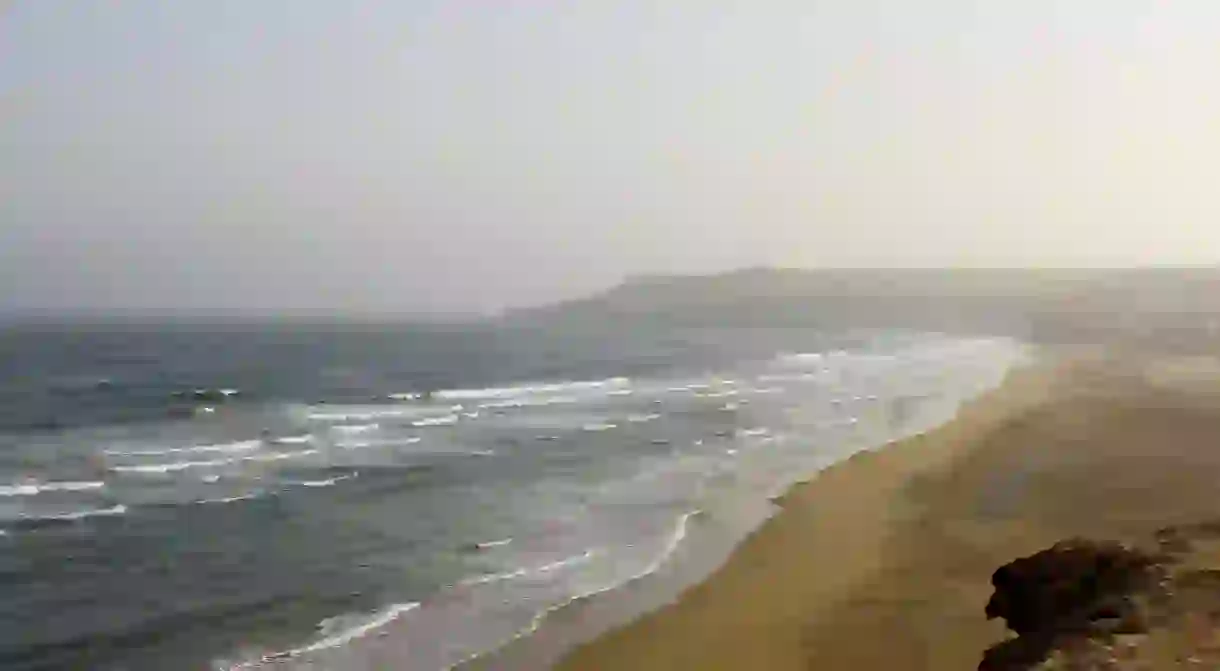 Deserted morning sands in Agadir