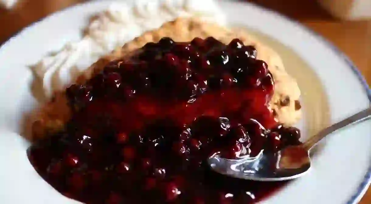 White chocolate and Saskatoon berry scone