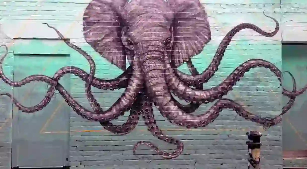 Elephant Octopus Mural by Alexis Diaz