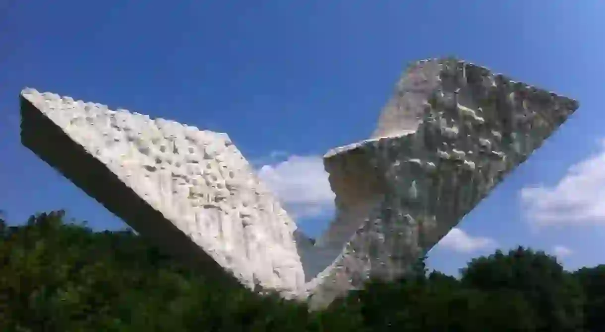 The Interrupted Flight monument in Kragujevac