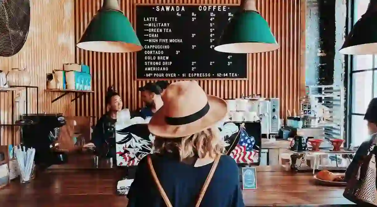 Coffee shop while traveling