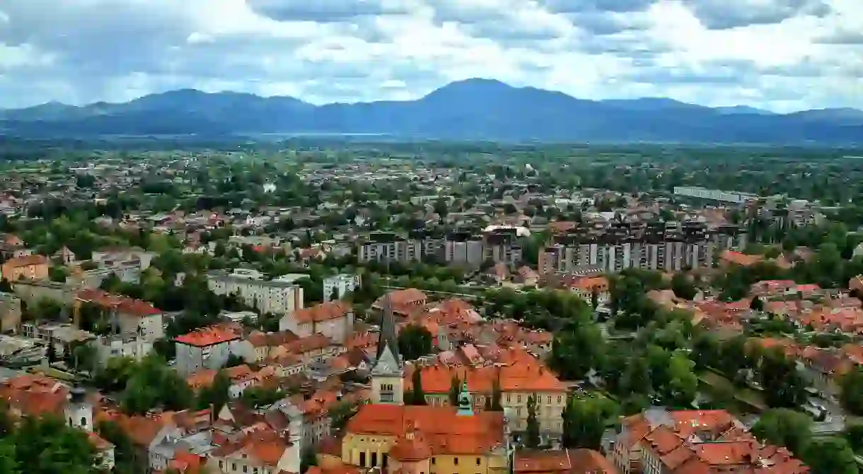 A panoramic view of Ljubljanas city center