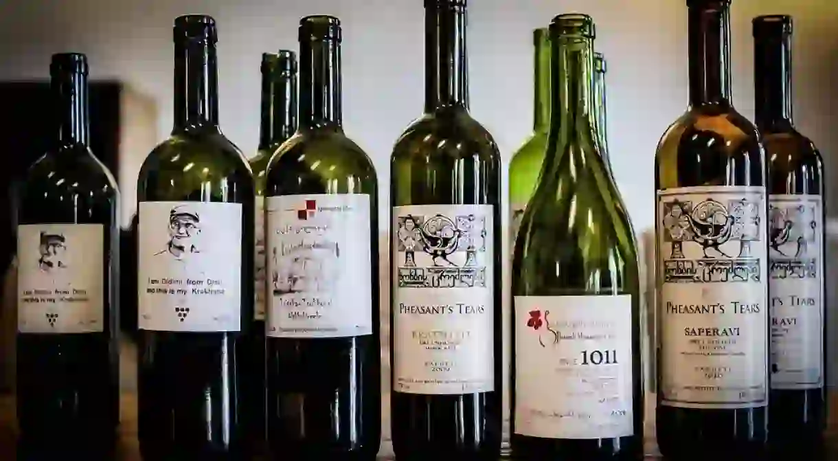 Variety of Georgian wines