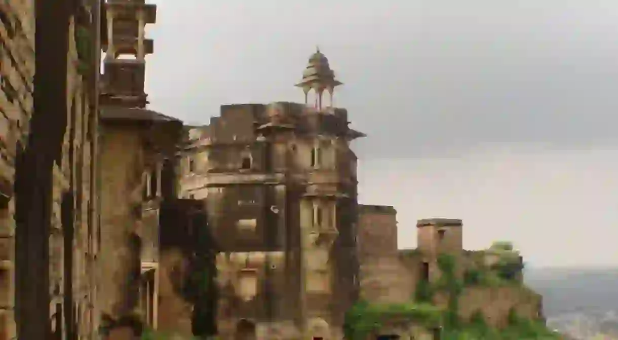 A part of the Gwalior Fort on the hill top