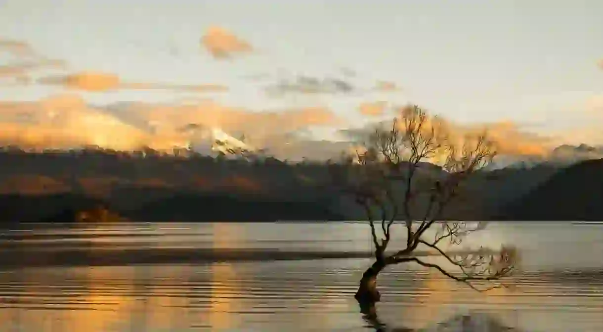 Winter sunrise in Lake Wanaka, New Zealand