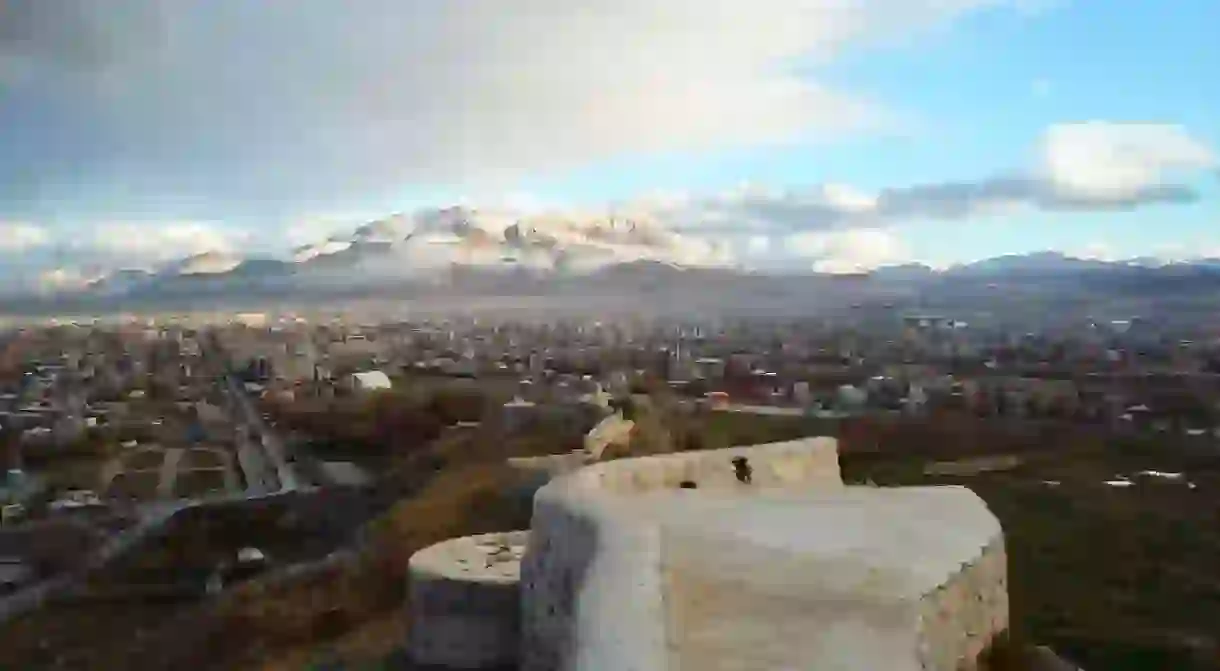 A view from Van, Turkey, on his 7,000-kilometer bike ride