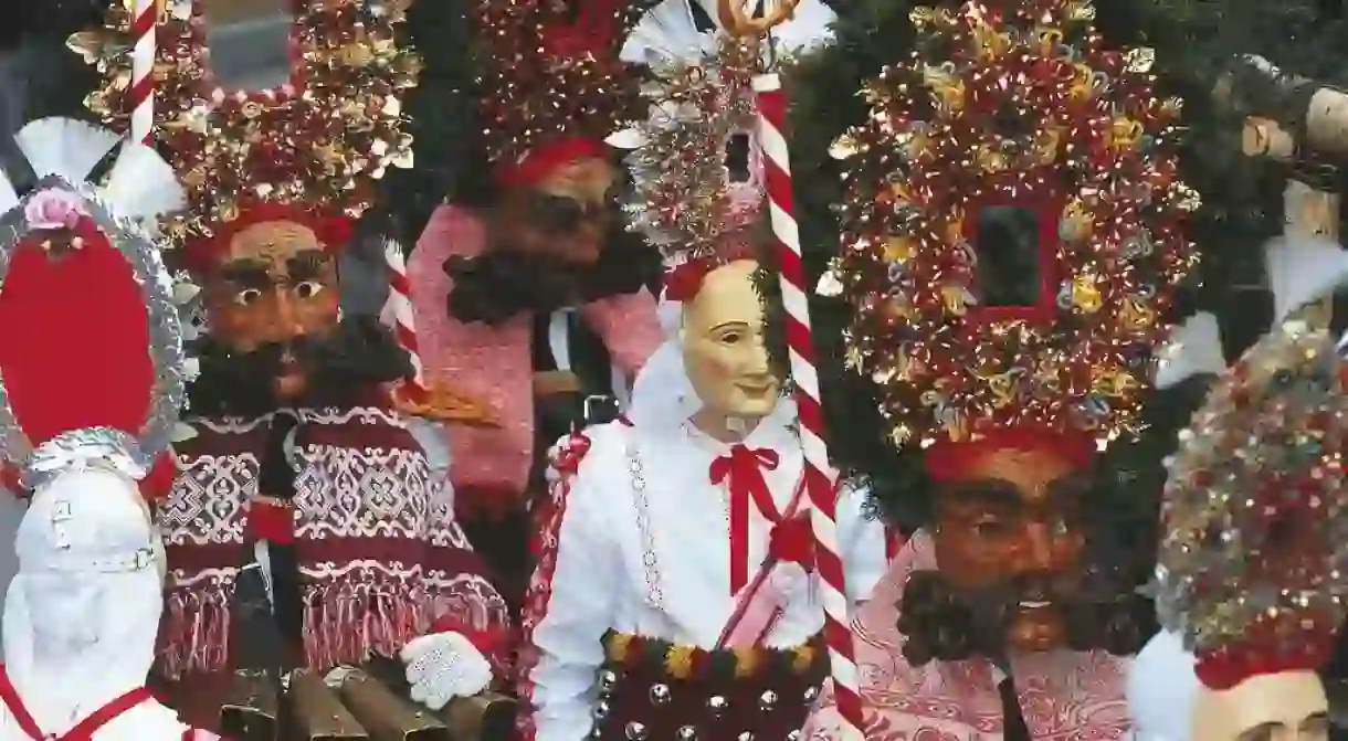 Some costumes at Imst Schemenlauf Parade