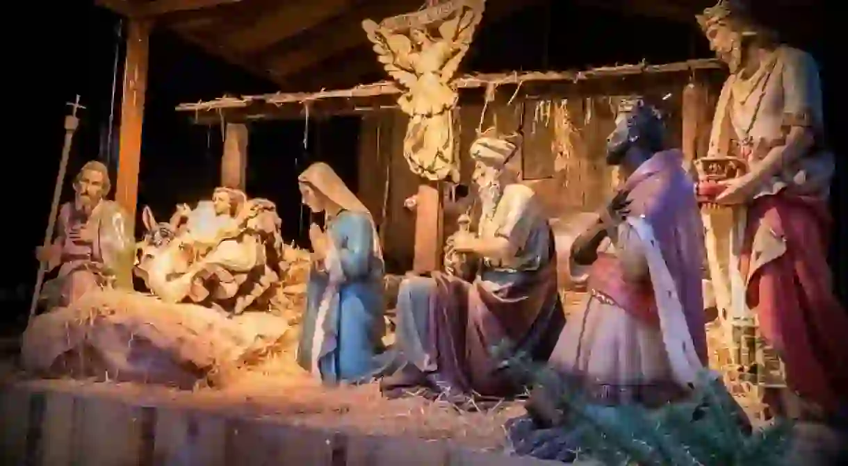 Father Christmas Nativity Scene Christmas Crib