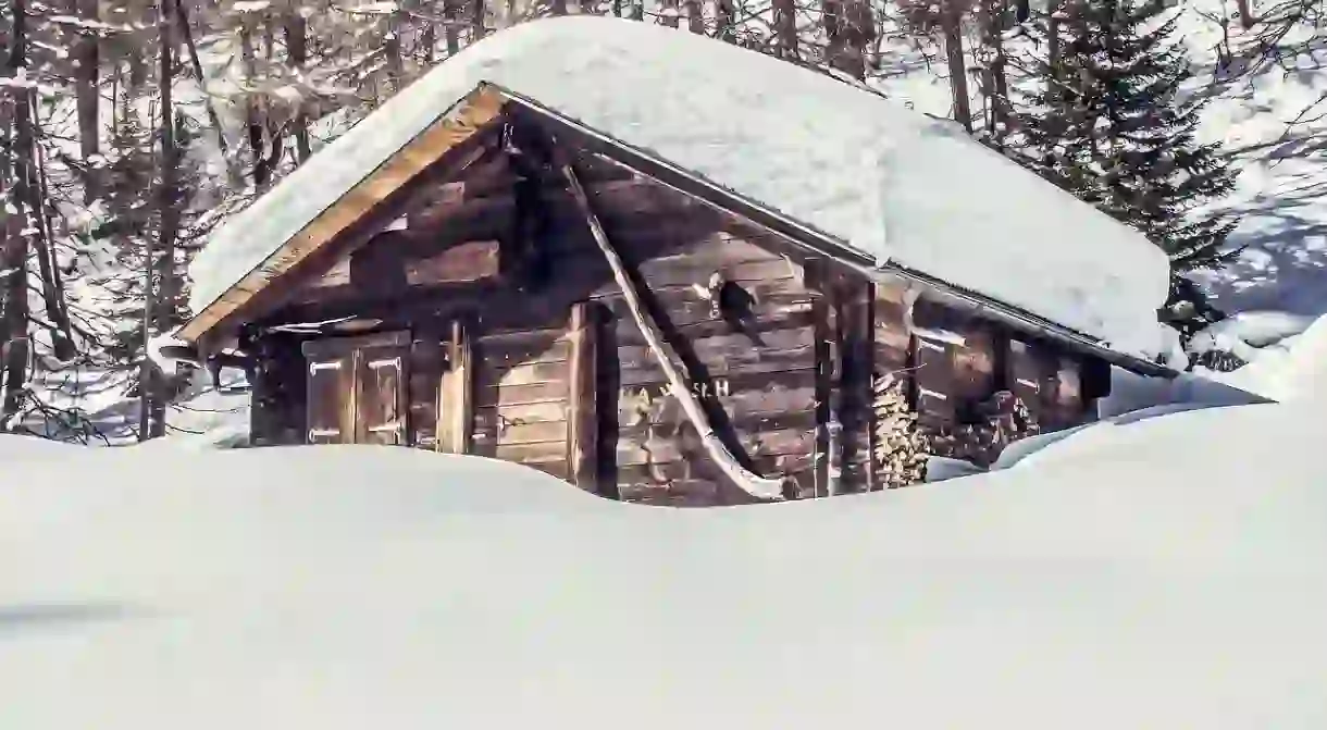 Snowy hut