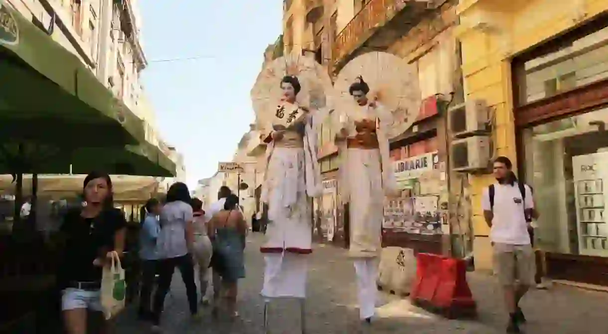 Lipscani Street in Bucharests Old Center