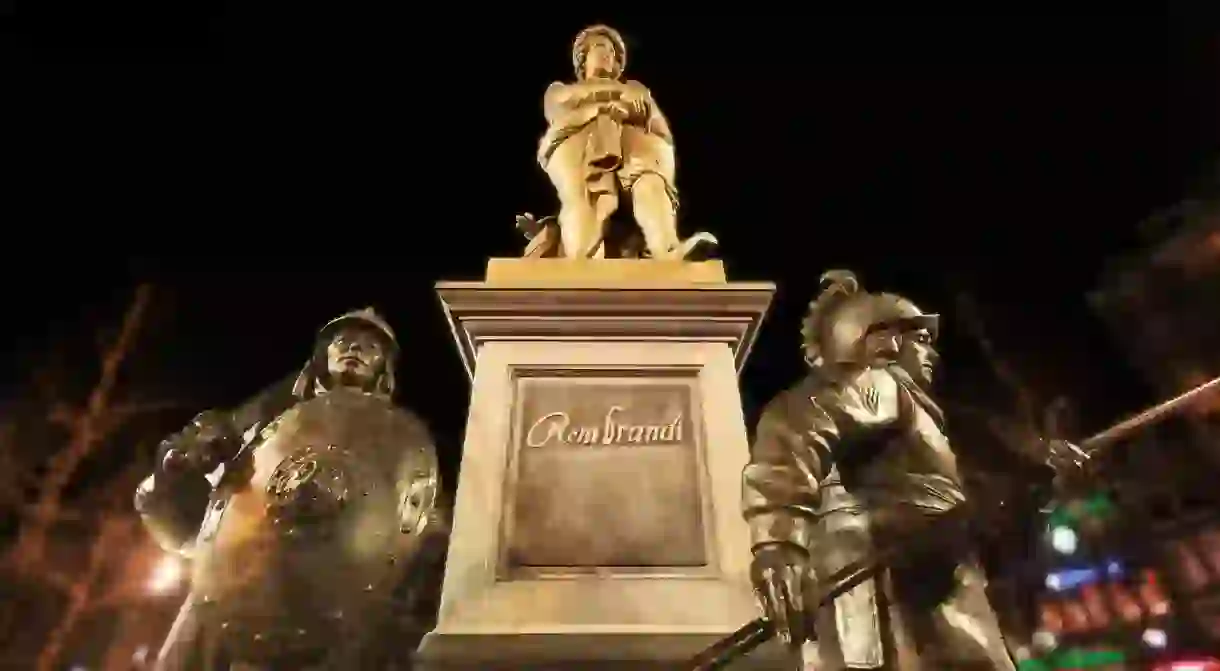 The statue of Rembrandt on Rembrandtplein