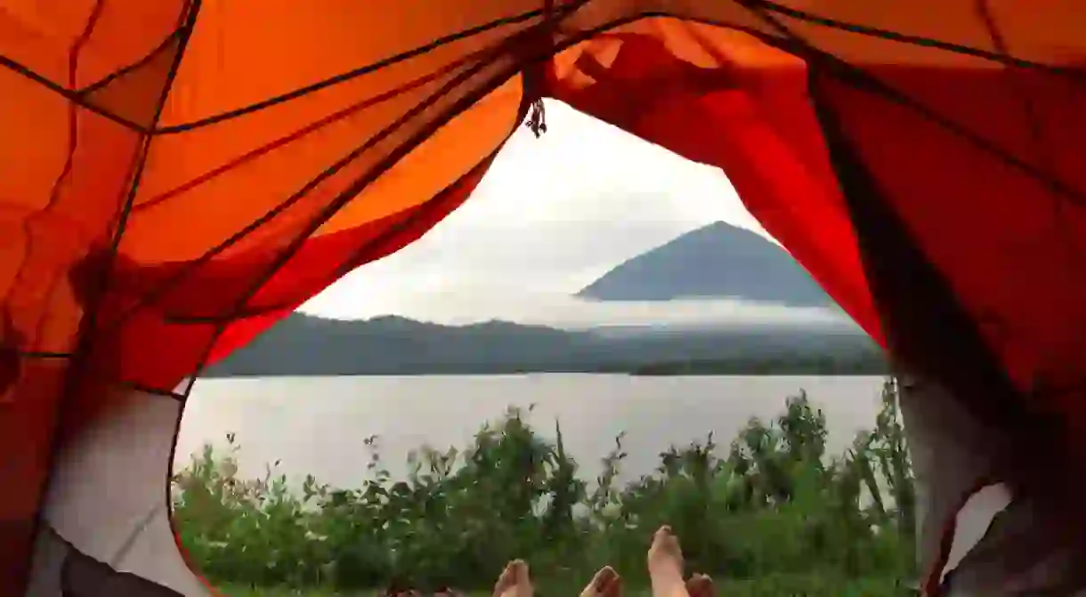 Camping on Lake Burera