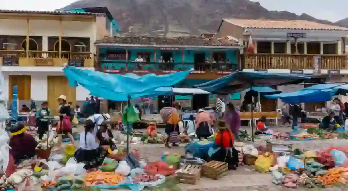 A market in the Sacred Valley