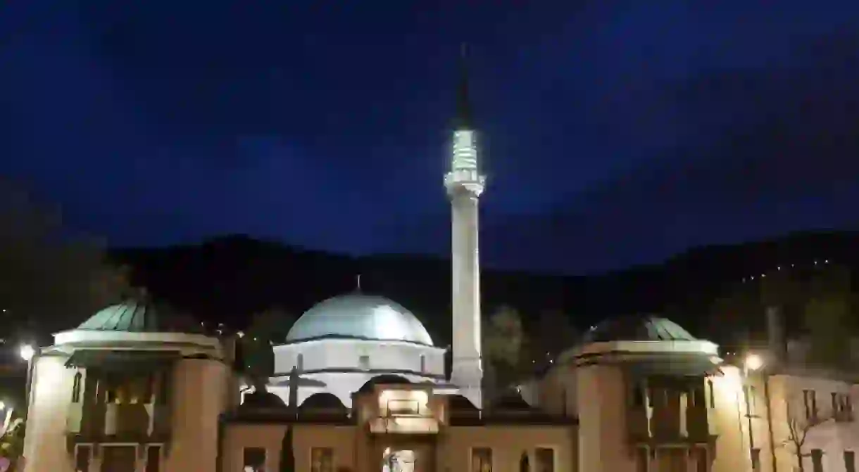 Emperors Mosque at night