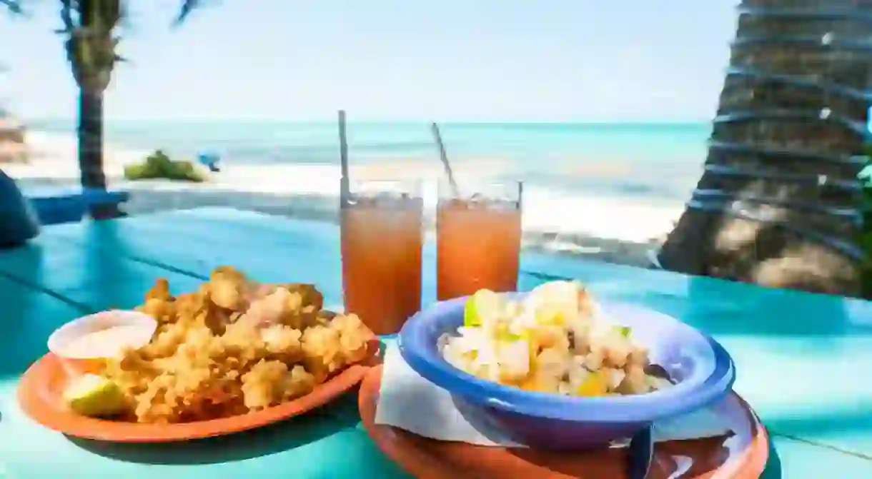 Conch Fritters and Salad