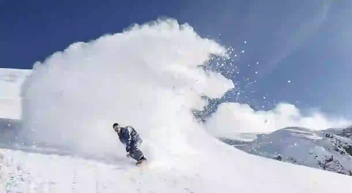 Snowboarding in Russia.