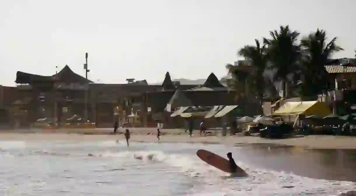 Paddling out at Mancora