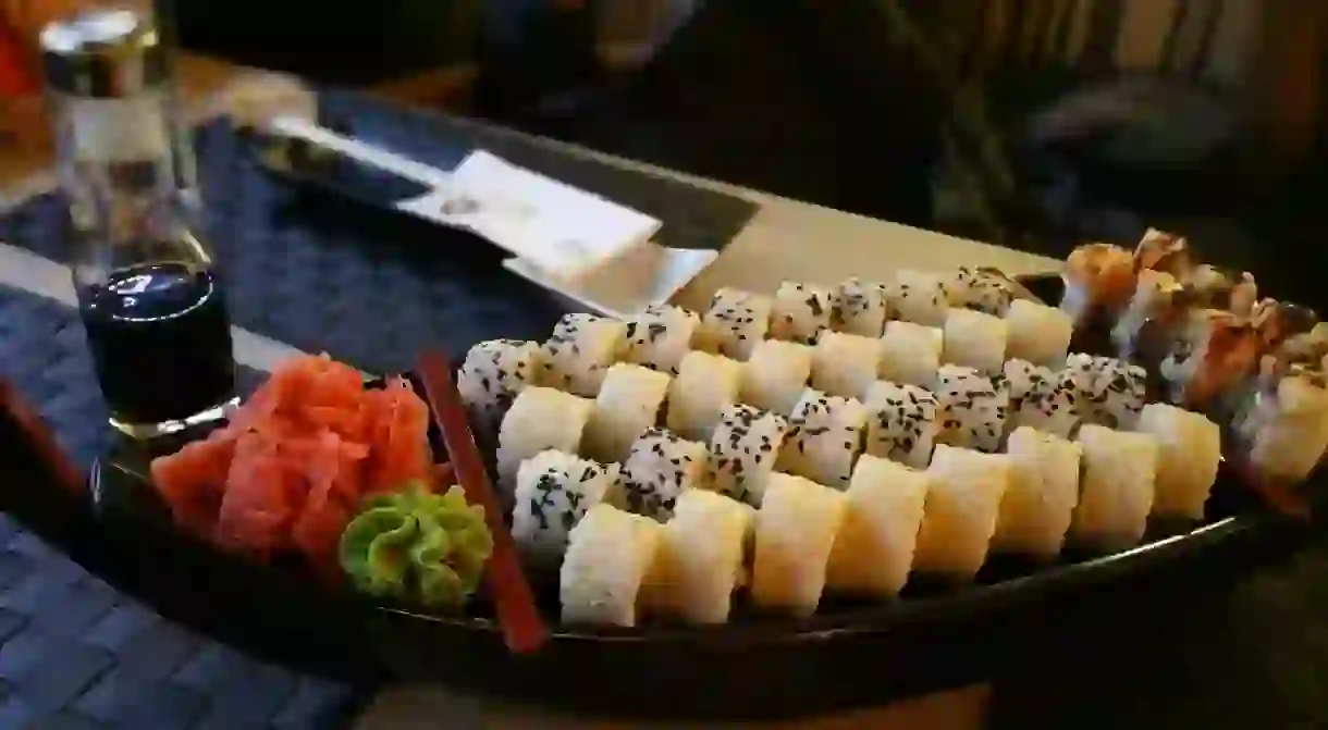 A street sushi boat