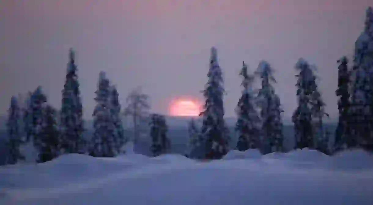 View of the sunset in Finland