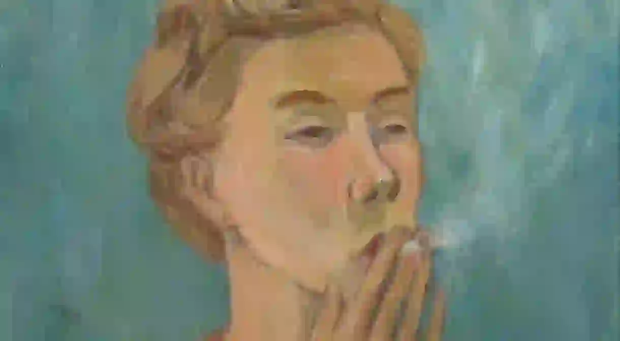 Detail of Tove Jansson, Smoking Girl (Self-Portrait), 1940