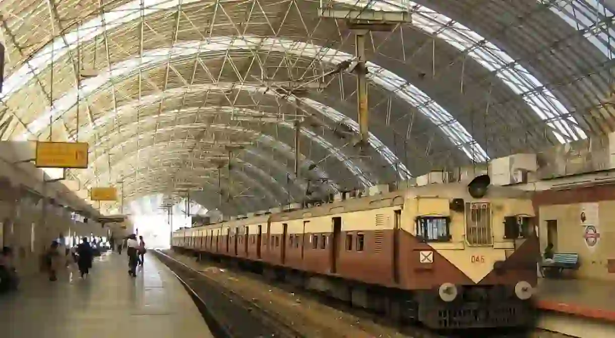 The Thirumylai (Mylapore) Railway Station in the Chennai MRTS elevated railway line