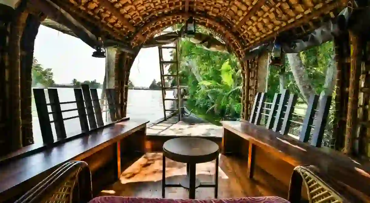 Inside a houseboat