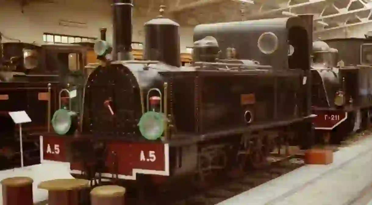 Metric gauge Couillet 0-6-0 steam locomotive A5 Messolongi of the Northwestern Greece Railways (1888). Preserved in Athens Railway Museum