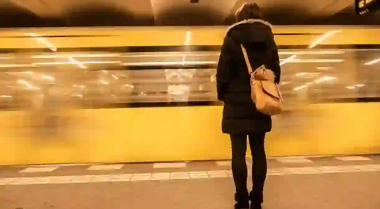 Women on U-Bahn Platform in Berlin