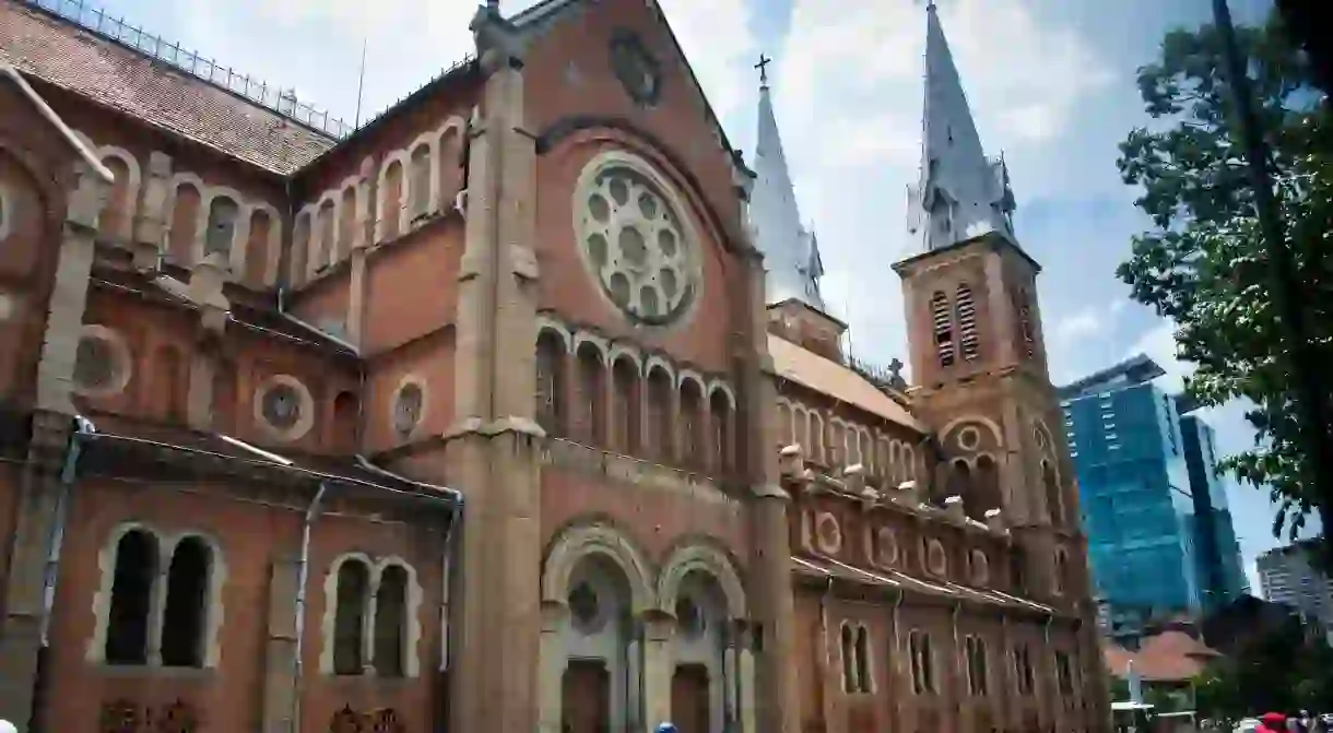 Side of the Saigon Notre Dame Cathedral