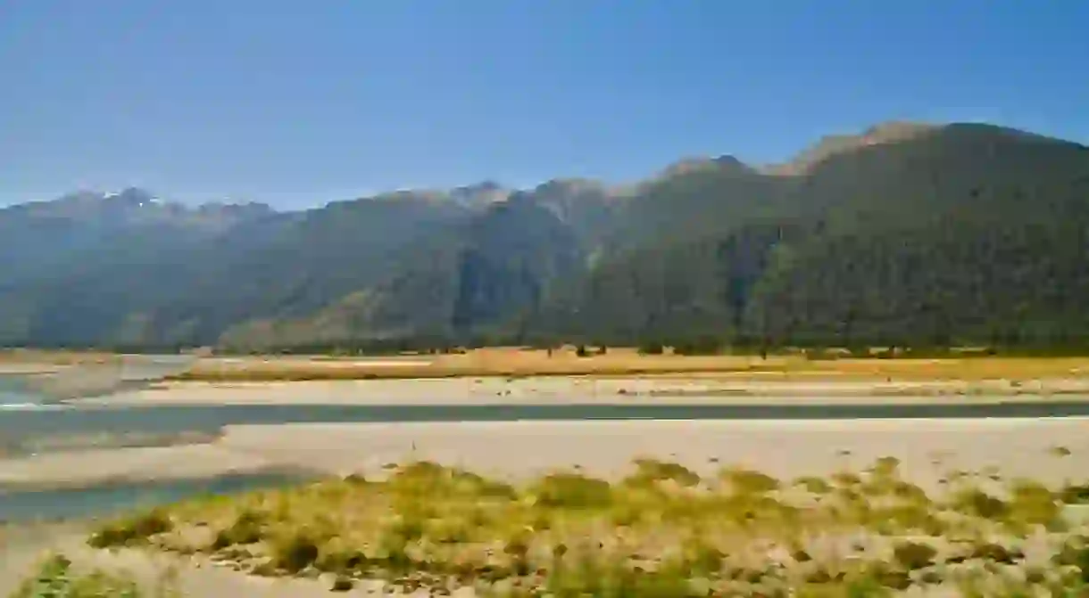 Haast Pass landscape on the West Coast side