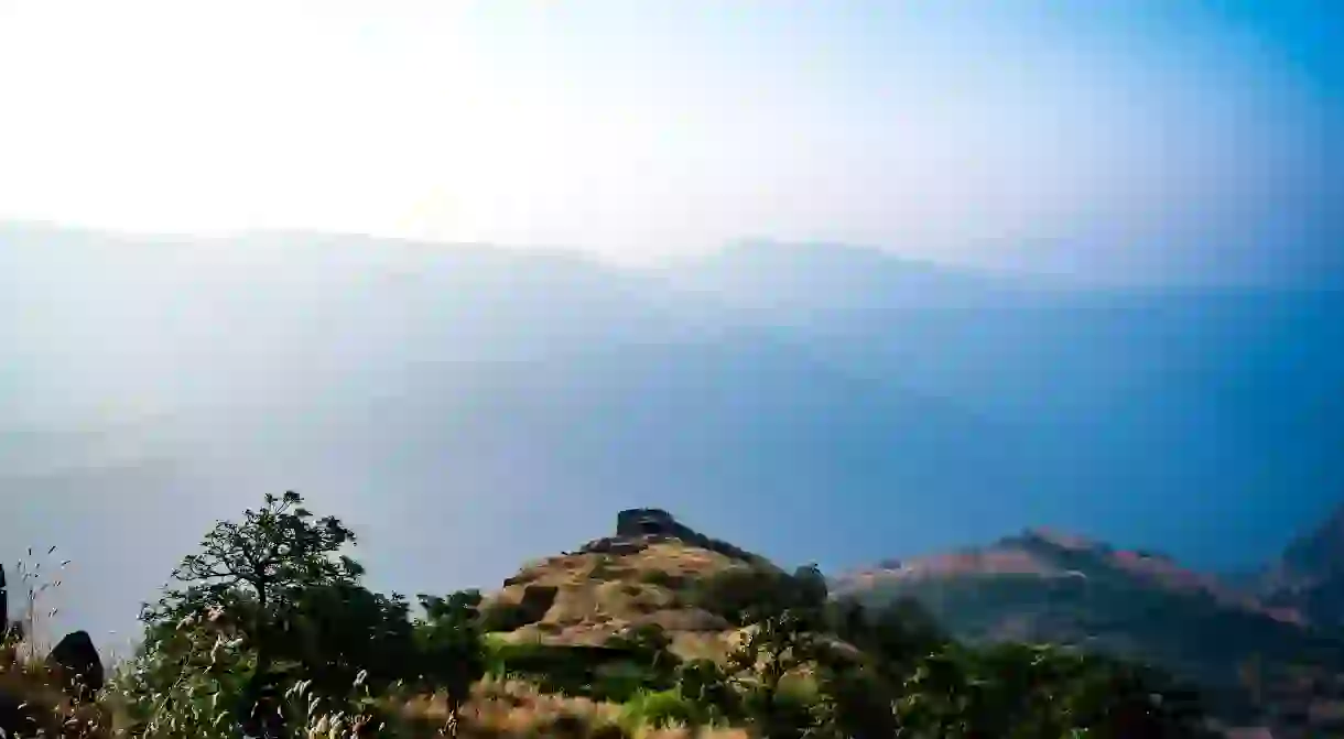 View from Rajmachi fort top area, Rajmachi, Maharashtra, India