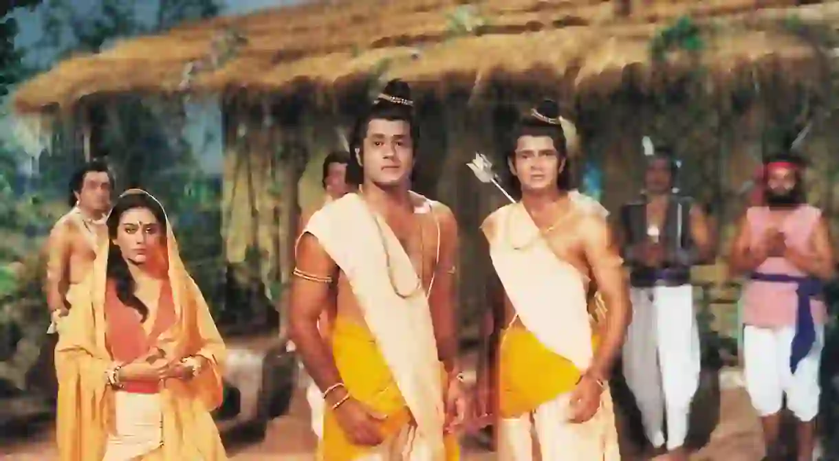 A scene from Ramayan, one of the earliest and most-popular Indian TV series