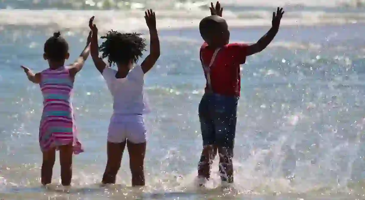 Children in the sea