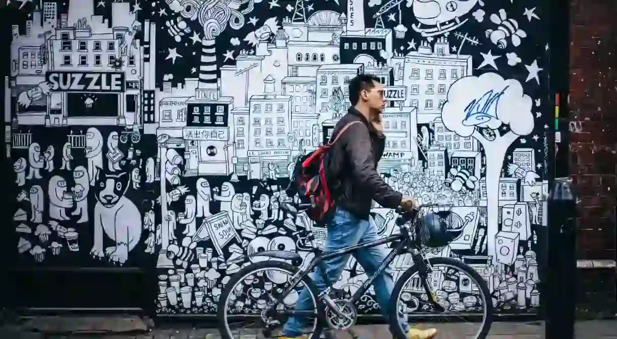 A worker near Londons Old Street roundabout