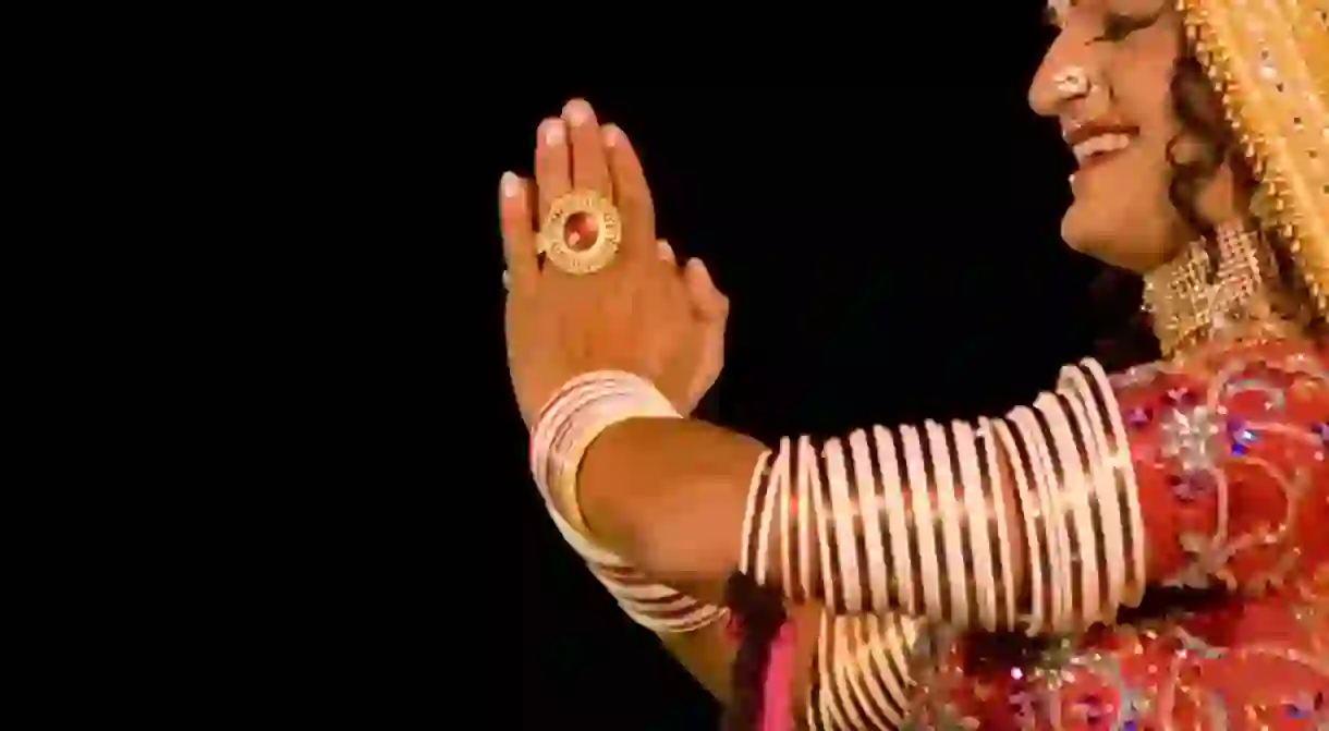 An artist performing at Malwa Utsav