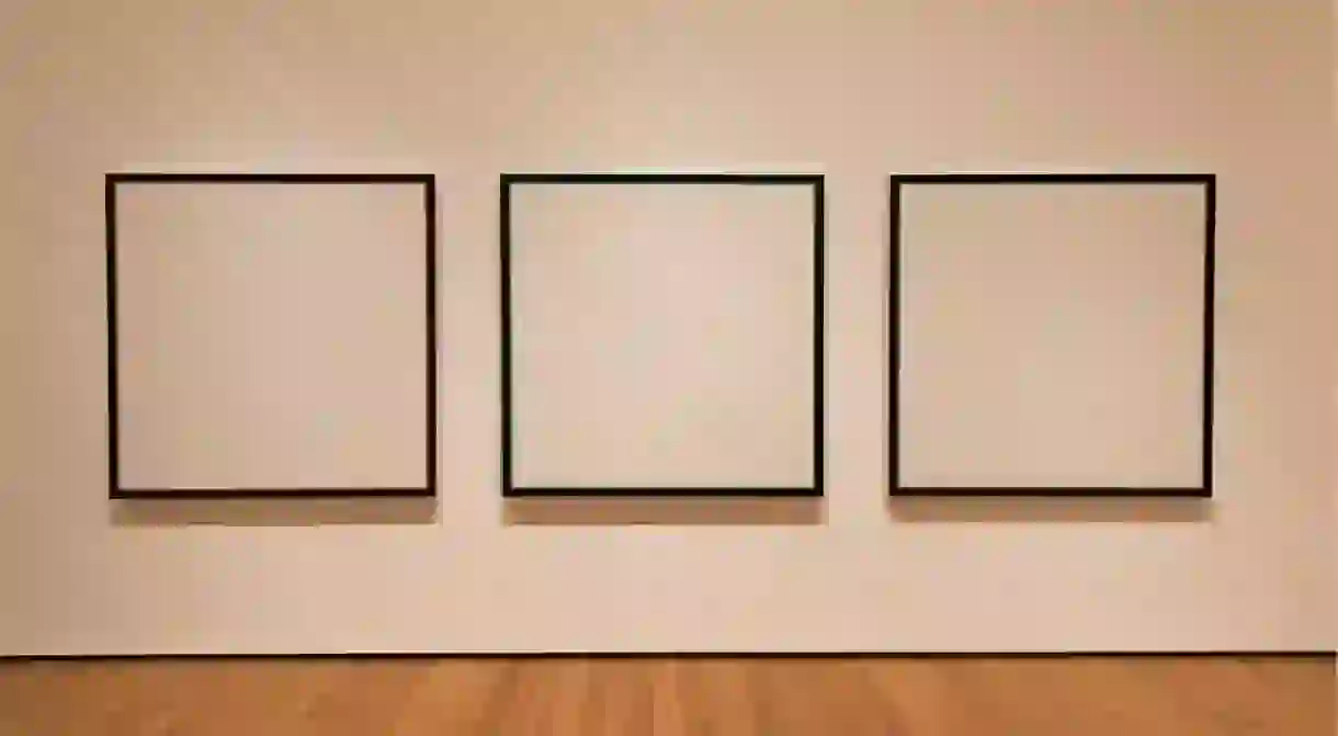 Empty framed canvases