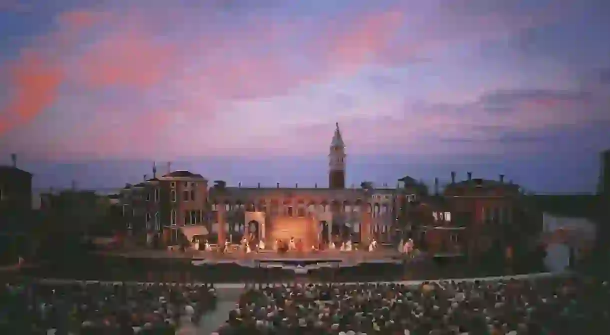 Theatre at dusk