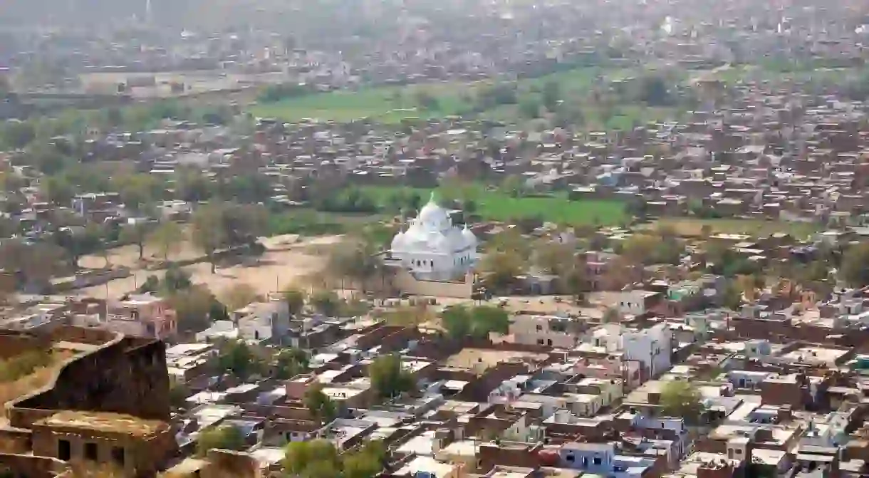 Aerial view of the city from Gwalior Fort