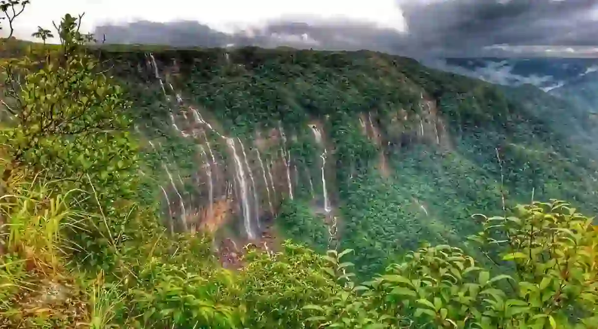 Seven Sister Waterfalls in Cherrapunji