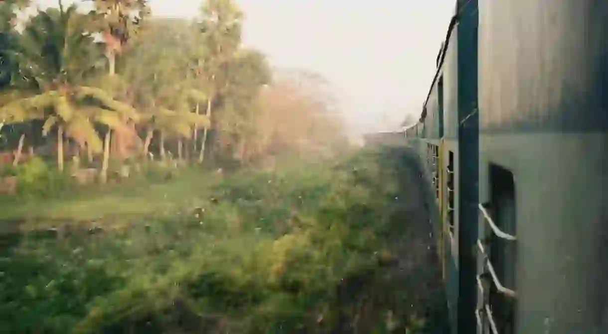 Scenic train ride, India