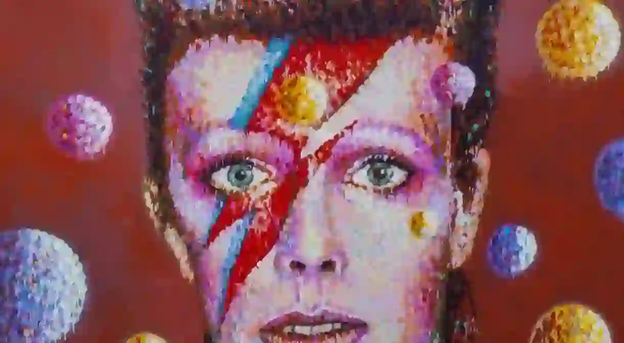 Graffiti of David Bowie as Ziggy Stardust