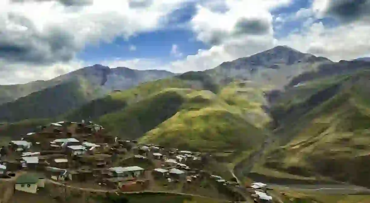 Breathtaking view of the mountain village of Xinaliq